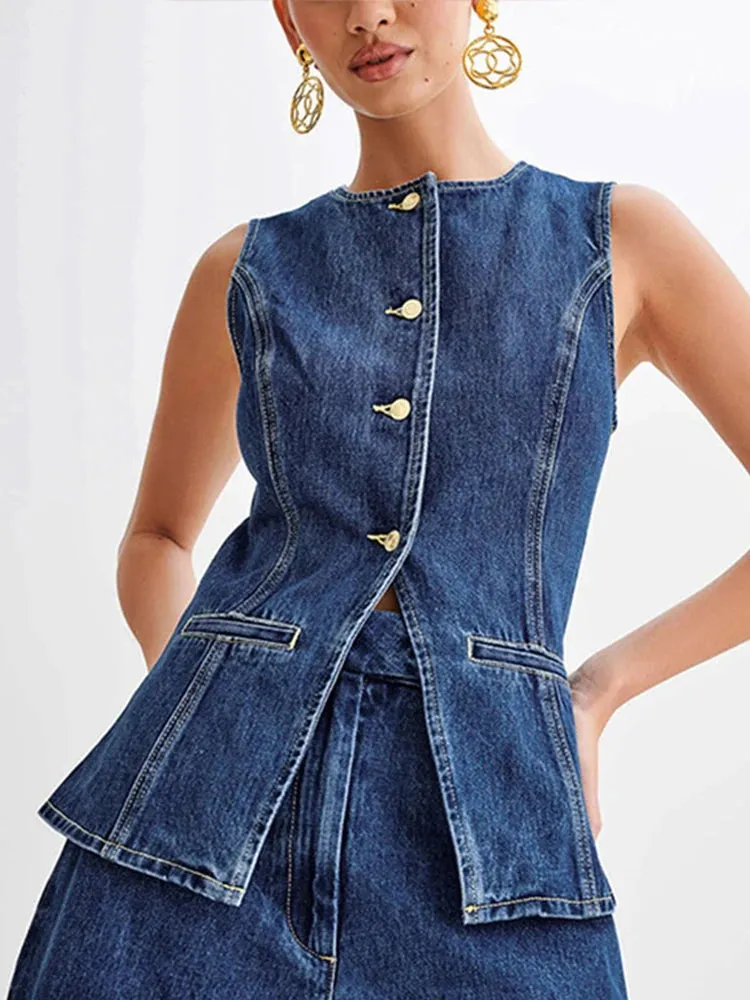 Women's Denim 2-Piece Set