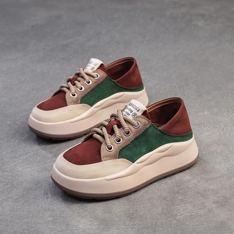 Women's Fashion Trendy Color Block Thick Soled Sneakers