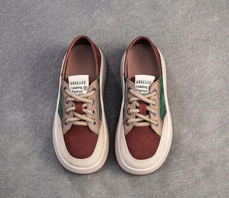 Women's Fashion Trendy Color Block Thick Soled Sneakers