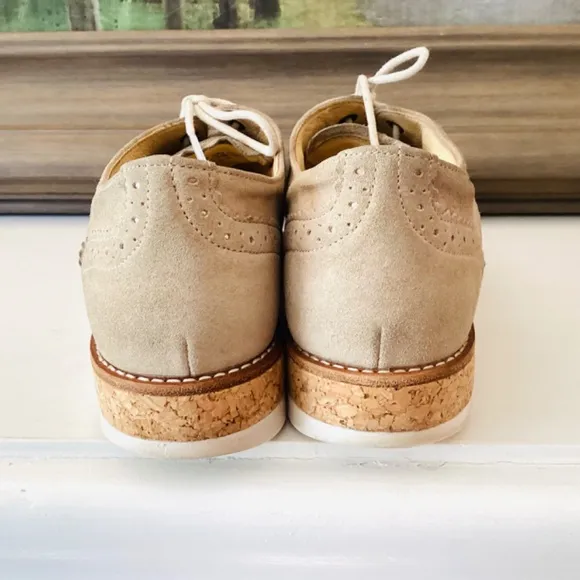 Women’s GABOR COMFORT OPTIFIT tan suede lace-up WINGTIP OXFORD/SNEAKER US 7.5