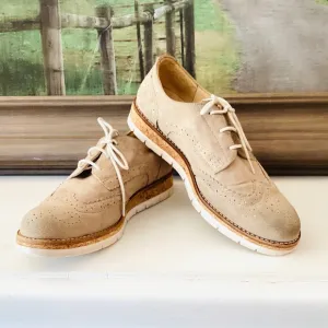 Women’s GABOR COMFORT OPTIFIT tan suede lace-up WINGTIP OXFORD/SNEAKER US 7.5