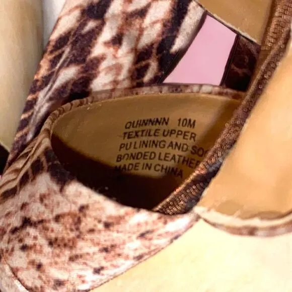 Women’s Steve Madden Quinn Tie Up Wedge Size 10 Brown Tan Silk