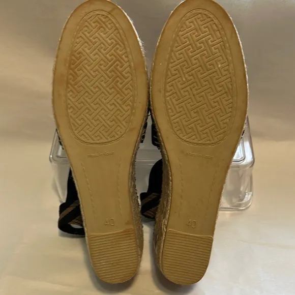 Women's Striped Espadrille Wedge Sandals