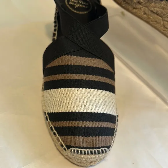 Women's Striped Espadrille Wedge Sandals