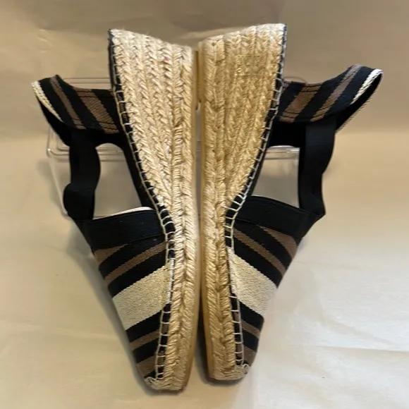 Women's Striped Espadrille Wedge Sandals