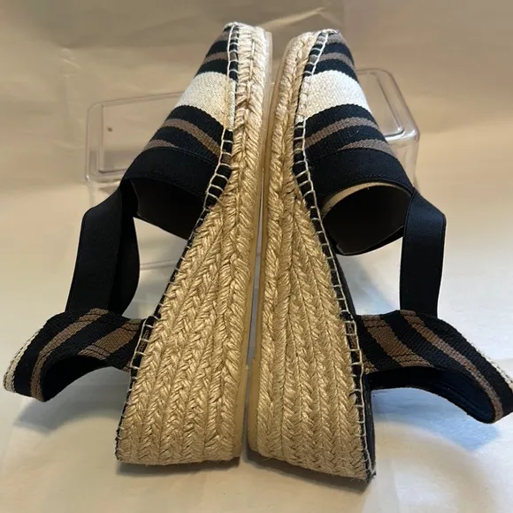 Women's Striped Espadrille Wedge Sandals
