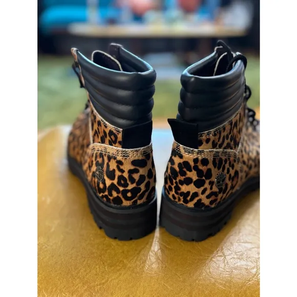 Women's Timberland Boots Leopard Print Size 9.5