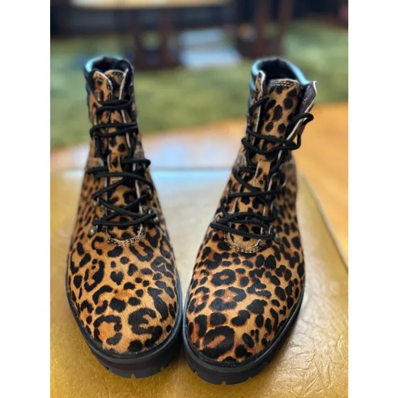 Women's Timberland Boots Leopard Print Size 9.5