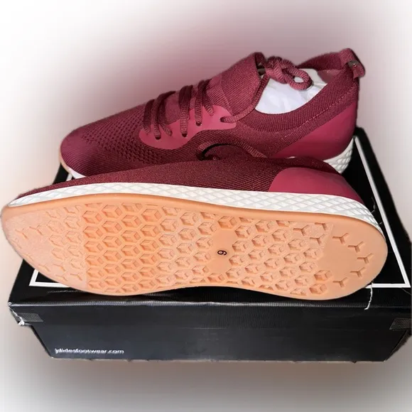 Women’s Urban Sport by J/Slides Talia Stretch Knit Sneaker Burgundy 9M