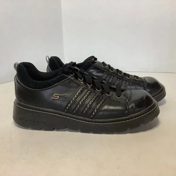 Women's Vintage Skechers Jammers Chunky Shoes Y2K 90s Size 8 Black