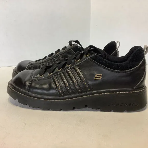 Women's Vintage Skechers Jammers Chunky Shoes Y2K 90s Size 8 Black