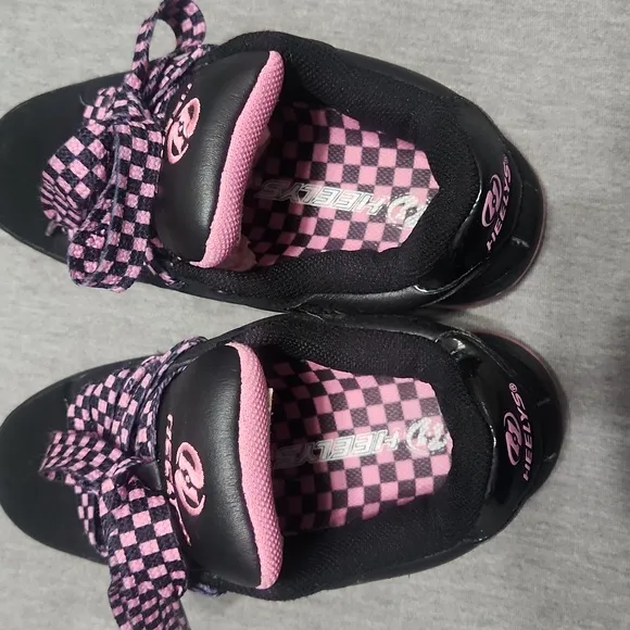 Y2K HEELYS Chunky Puffy Platform Lug Sole Sneakers in Pink &amp; Black Checkerbox