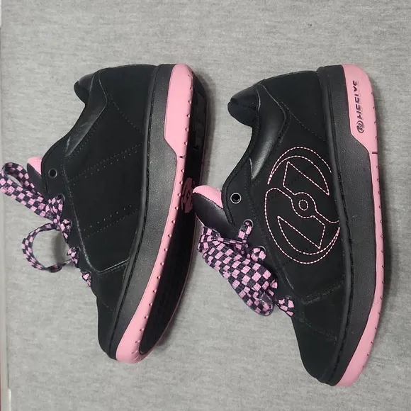 Y2K HEELYS Chunky Puffy Platform Lug Sole Sneakers in Pink &amp; Black Checkerbox