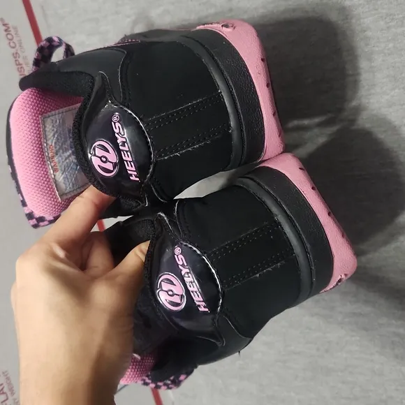 Y2K HEELYS Chunky Puffy Platform Lug Sole Sneakers in Pink &amp; Black Checkerbox