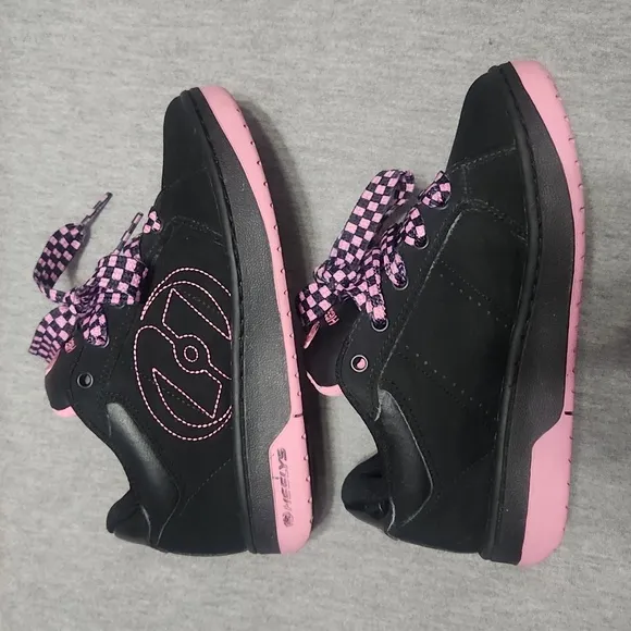Y2K HEELYS Chunky Puffy Platform Lug Sole Sneakers in Pink &amp; Black Checkerbox