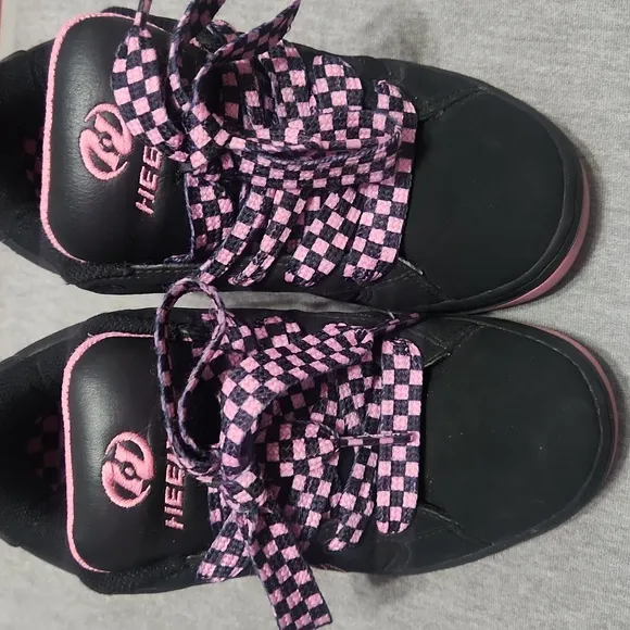 Y2K HEELYS Chunky Puffy Platform Lug Sole Sneakers in Pink &amp; Black Checkerbox