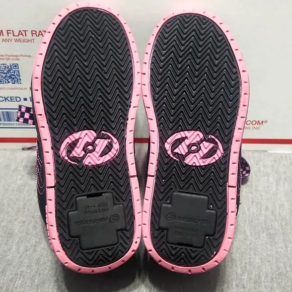Y2K HEELYS Chunky Puffy Platform Lug Sole Sneakers in Pink &amp; Black Checkerbox