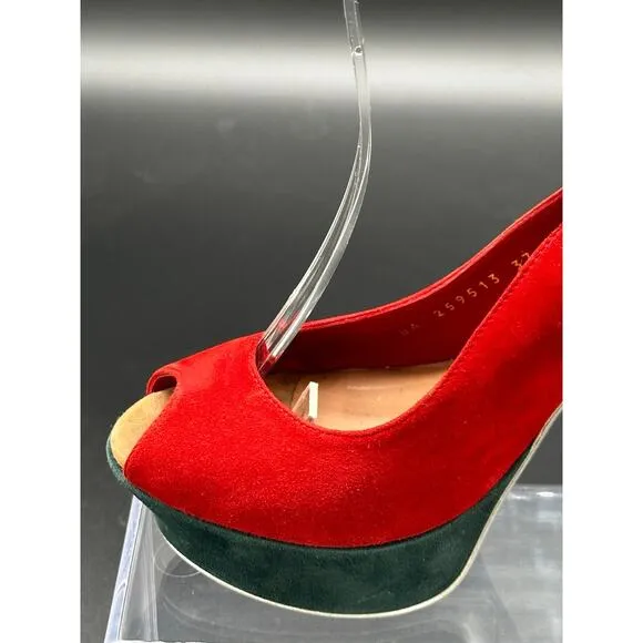 Yves saint Laurent suede peep toe platform