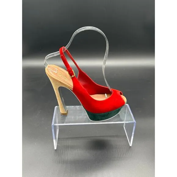 Yves saint Laurent suede peep toe platform