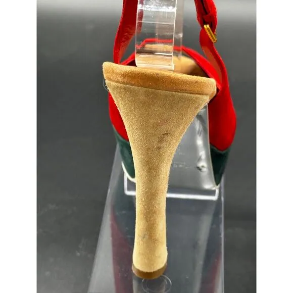 Yves saint Laurent suede peep toe platform