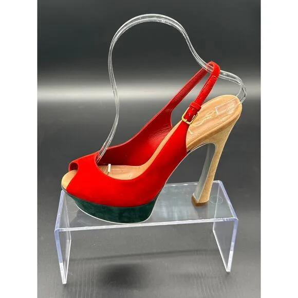Yves saint Laurent suede peep toe platform