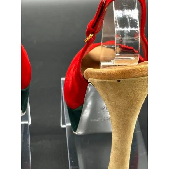 Yves saint Laurent suede peep toe platform
