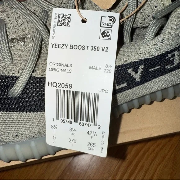 YZY 350 V2 adidas Athletic Shoes in Gray and Black