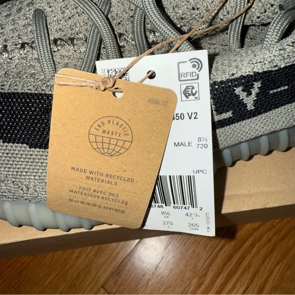 YZY 350 V2 adidas Athletic Shoes in Gray and Black