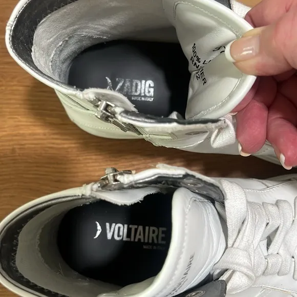 Zadig &amp; Voltaire High Flash White High-Top Sneakers Size 37 | US 6 Reg. $398
