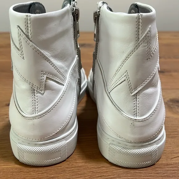 Zadig &amp; Voltaire High Flash White High-Top Sneakers Size 37 | US 6 Reg. $398