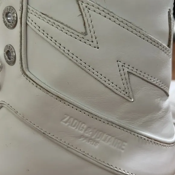 Zadig &amp; Voltaire High Flash White High-Top Sneakers Size 37 | US 6 Reg. $398