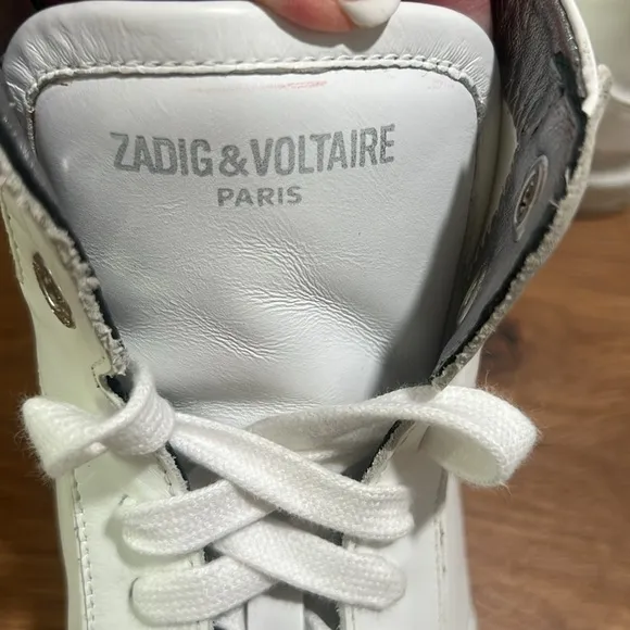 Zadig &amp; Voltaire High Flash White High-Top Sneakers Size 37 | US 6 Reg. $398