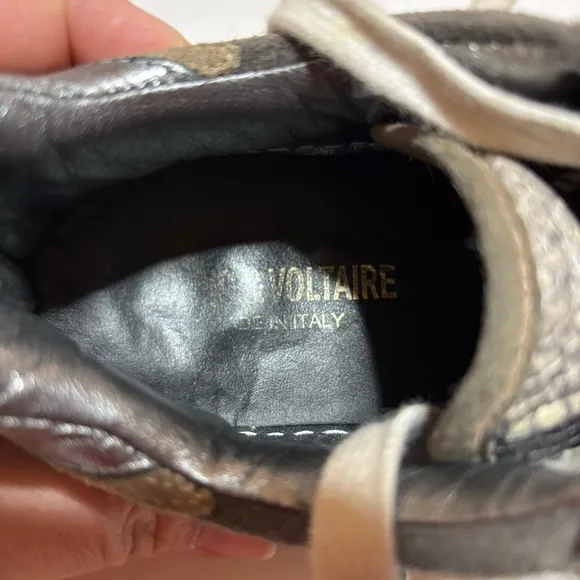 Zadig &amp; Voltaire Paris ZV1747 Board Shoes Women EU 38 US 7 Luxury Animal Print