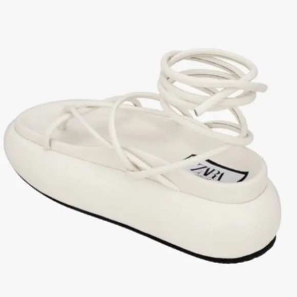 ZARA ATELIER SS 2023 OFF WHITE PLATFORM SANDALS LIMITED EDITION