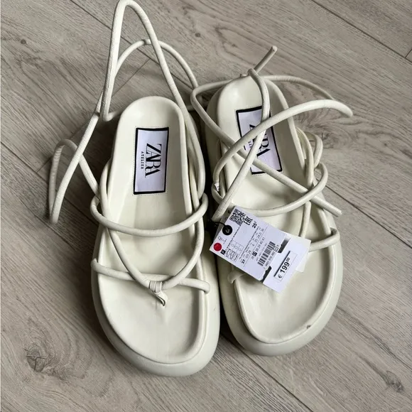 ZARA ATELIER SS 2023 OFF WHITE PLATFORM SANDALS LIMITED EDITION