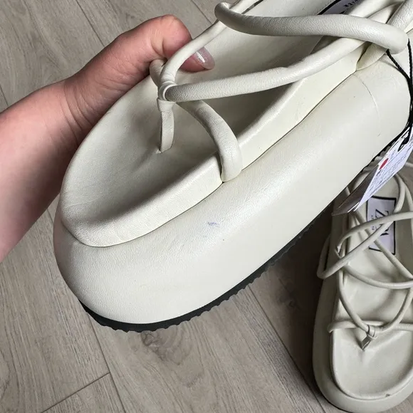 ZARA ATELIER SS 2023 OFF WHITE PLATFORM SANDALS LIMITED EDITION