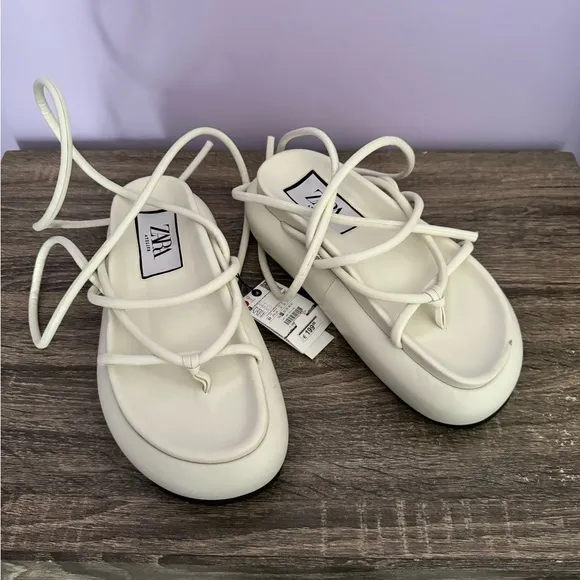 ZARA ATELIER SS 2023 OFF WHITE PLATFORM SANDALS LIMITED EDITION