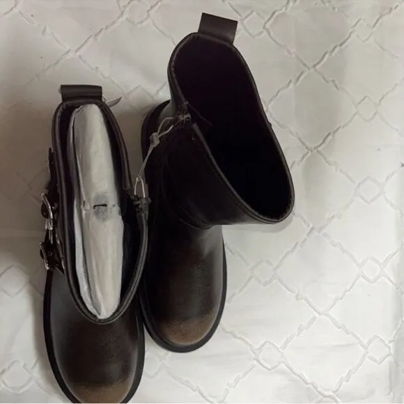 Zara kids Distressed Moto Boots(Size 31/13.5)