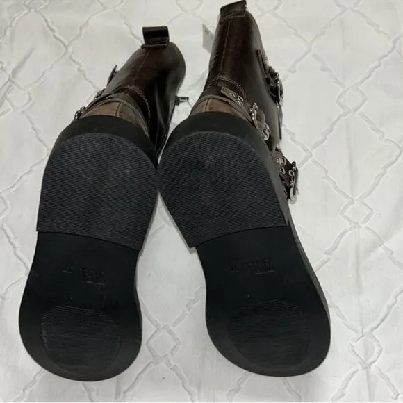 Zara kids Distressed Moto Boots(Size 31/13.5)