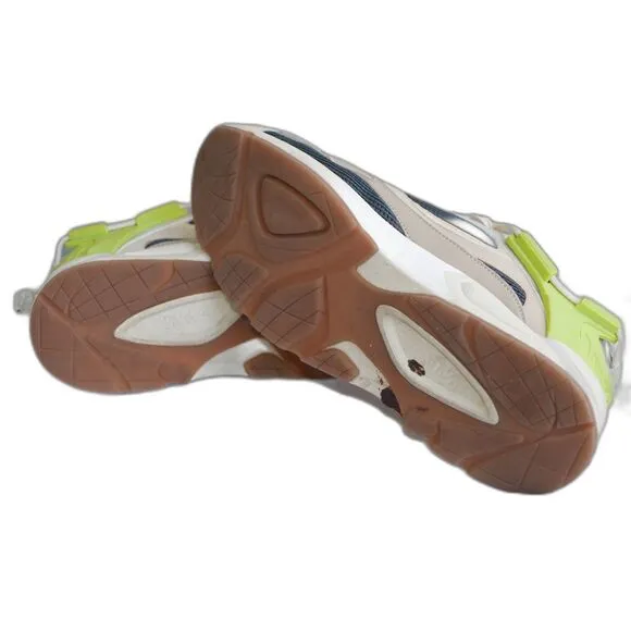 ZARA Men's Chunky Sneakers Beige Navy Orange Green Accents Size EU 43