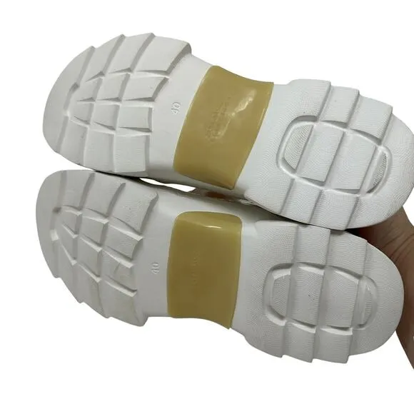 Zara Sneakers Womens 40 US 9 Chunky Vinyl See Thru Clear White Orange