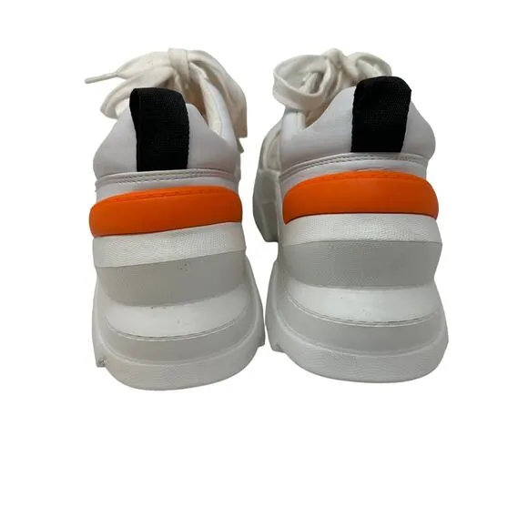 Zara Sneakers Womens 40 US 9 Chunky Vinyl See Thru Clear White Orange