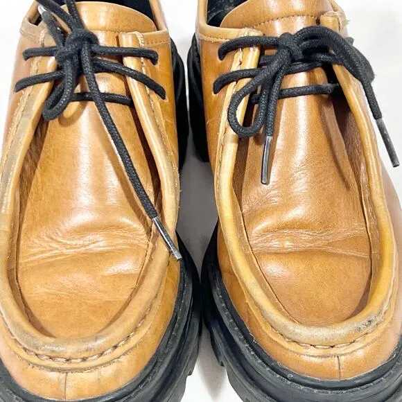 Zara Trending Chunky Loafers Shoes Brown Black Size EU 38 Sole Platform Used