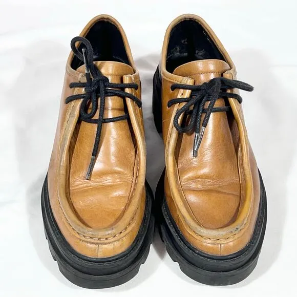 Zara Trending Chunky Loafers Shoes Brown Black Size EU 38 Sole Platform Used