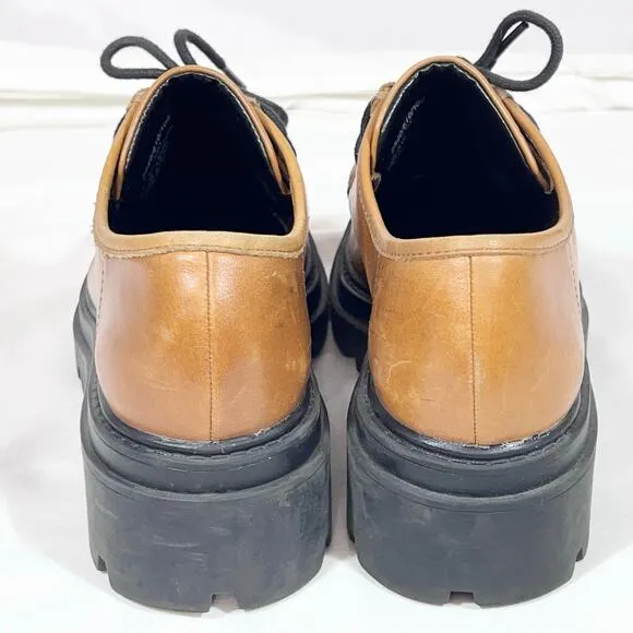 Zara Trending Chunky Loafers Shoes Brown Black Size EU 38 Sole Platform Used