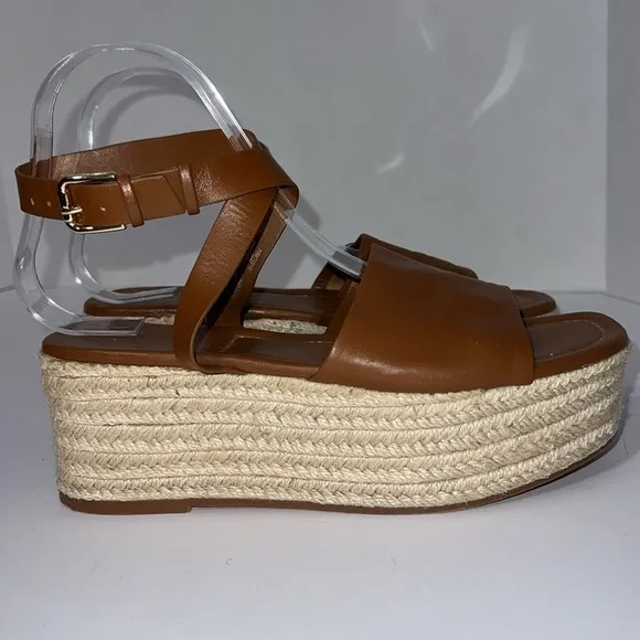 Zara Women's Brown Platform Espadrille Sandals Size Euro 37