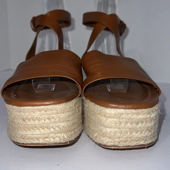 Zara Women's Brown Platform Espadrille Sandals Size Euro 37