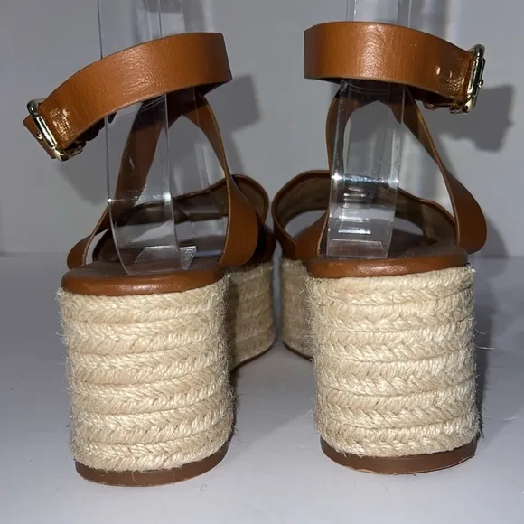 Zara Women's Brown Platform Espadrille Sandals Size Euro 37