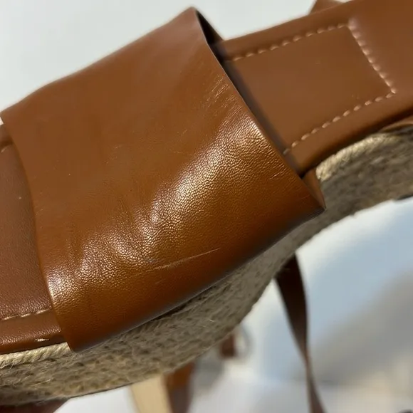 Zara Women's Brown Platform Espadrille Sandals Size Euro 37